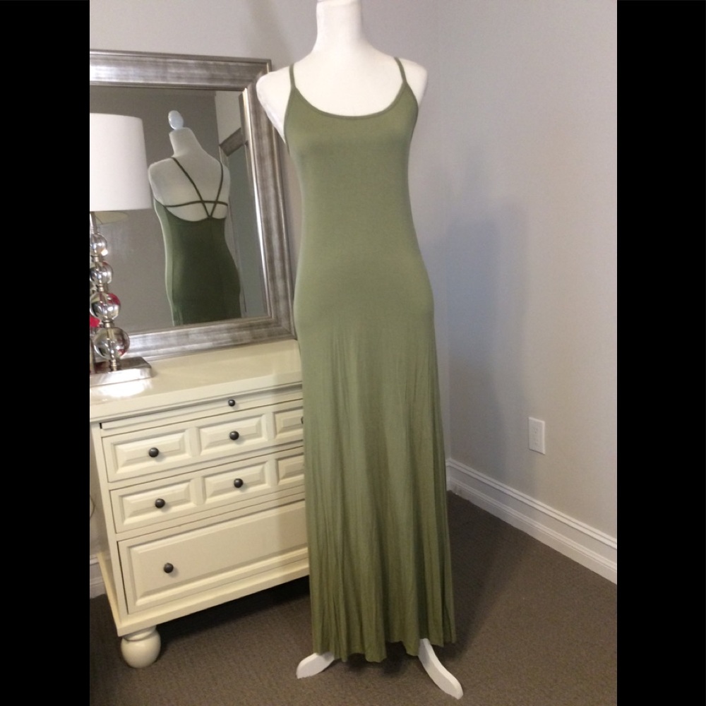 Cotton- Lycra /Long green dress